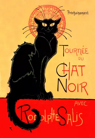 Art With Emily - Le Chat Noir Painting, Acrylic