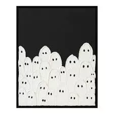 Ghost & Pumpkin Textured Painting - Salem Library