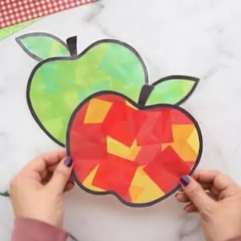 Kid's Apple Suncatcher Craft - Salem Library